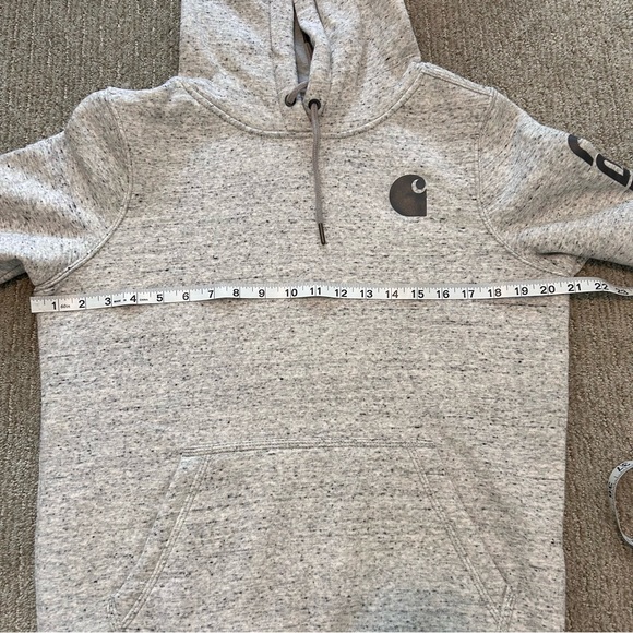 Carhartt Relaxed Fit Heather gray hooded sweatshirt - size small - Picture 6 of 8
